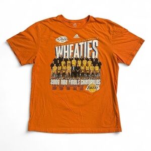 Vintage Adidas 2009 NBA Finals Champions Lakers Wheaties Shirt Large
